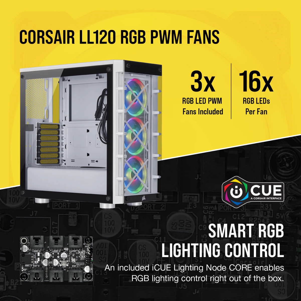Кутия Corsair iCUE 465X RGB White
