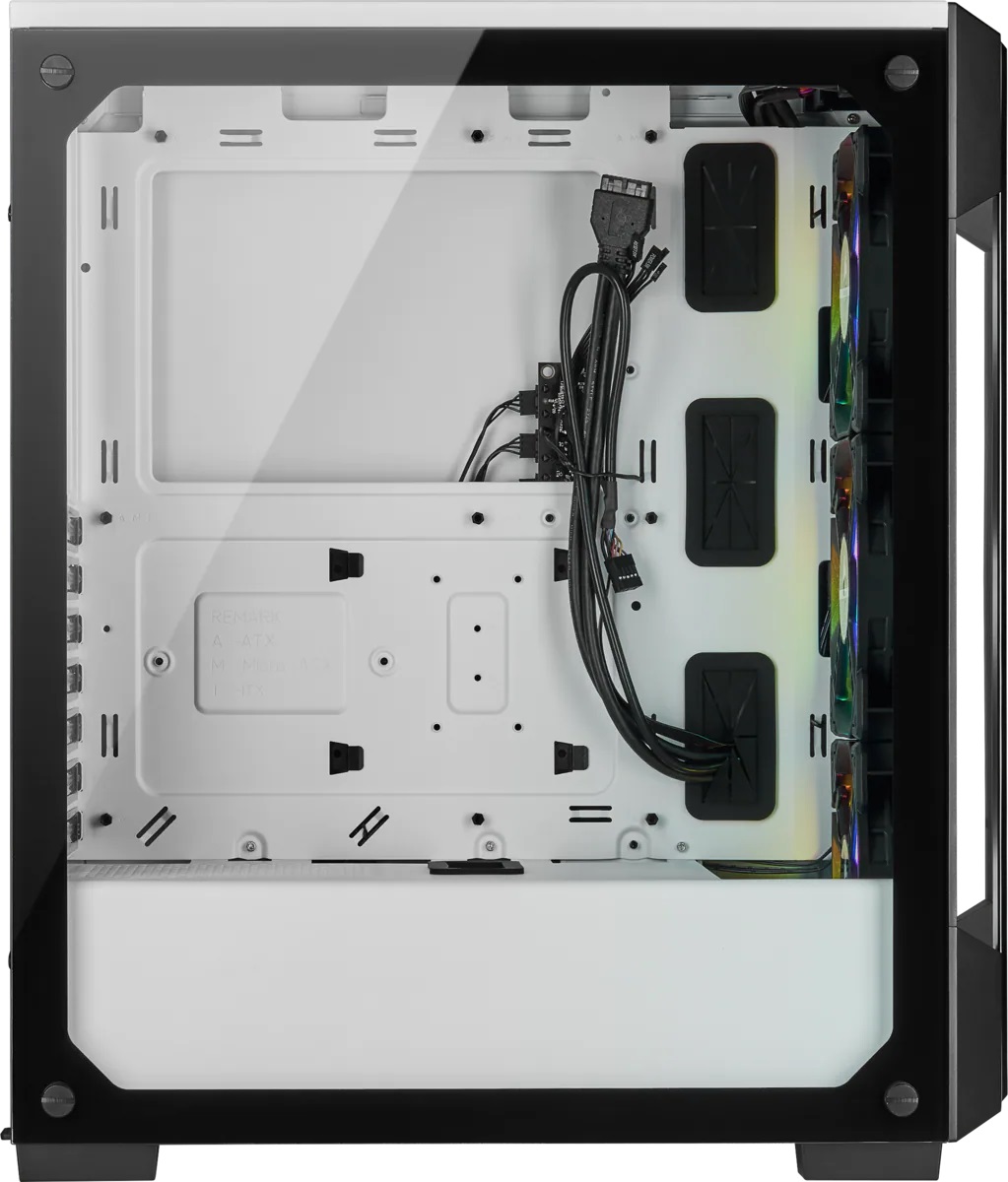 Кутия Corsair iCUE 220T RGB Tempered Glass White