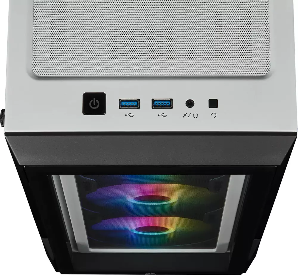 Кутия Corsair iCUE 220T RGB Tempered Glass White