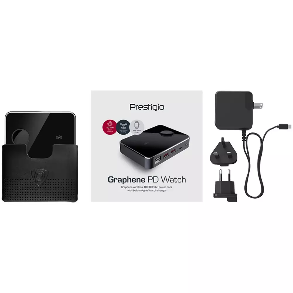Външна батерия Prestigio Graphene PD Watch Edition, 10 000 mAh, Fast Charge