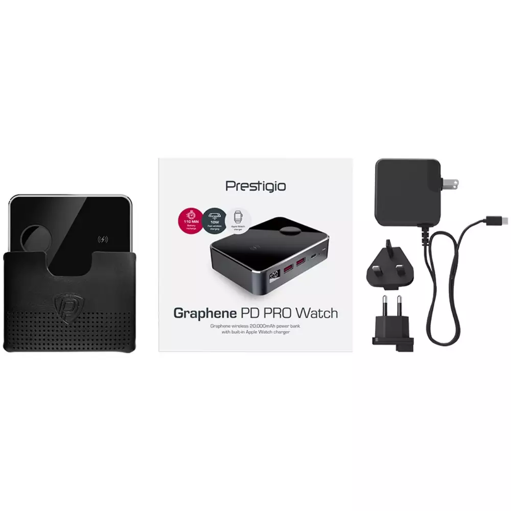 Външна батерия Prestigio Graphene PD PRO Watch Edition, 20 000 mAh, Fast Charge