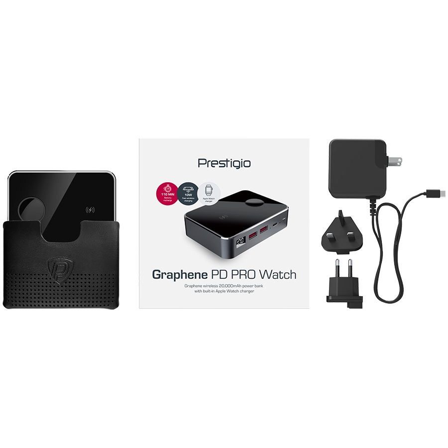 Външна батерия Prestigio Graphene PD PRO Watch Edition, 20 000 mAh, Fast Charge