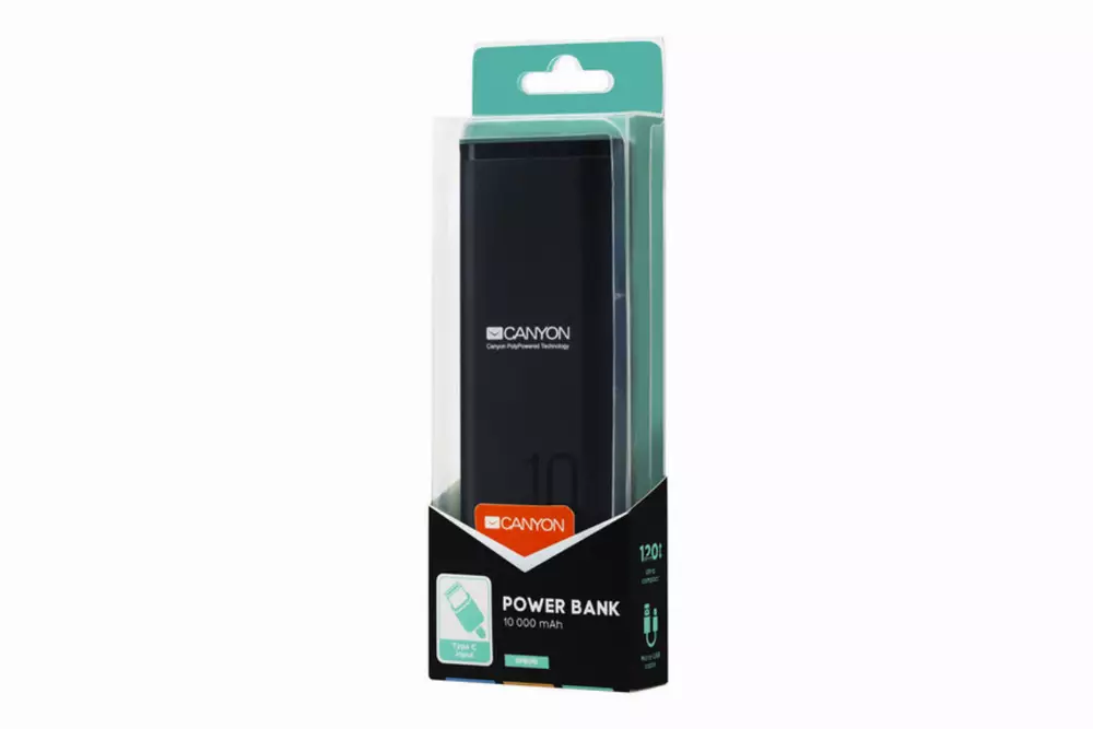 Външна батерия Canyon PB-103 10000 mAh, черен - CNE-CPB010B