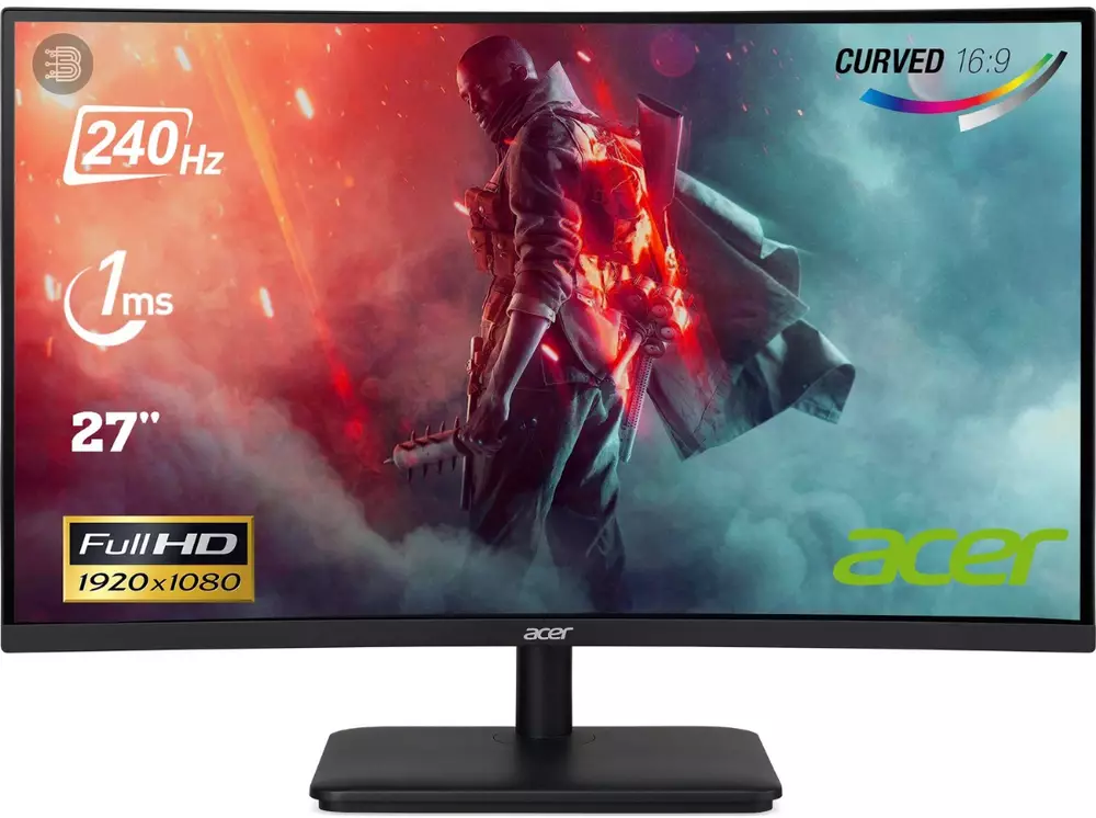 Монитор Acer 27" ED270Xbiipx, VA Curved, FHD 1920x1080, 240Hz, 1ms, AMD FreeSync Premium