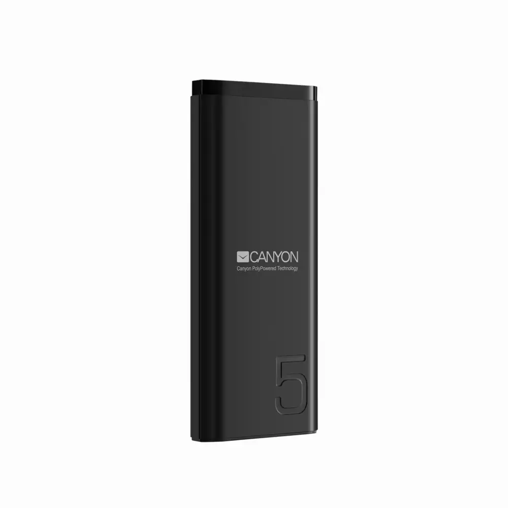 Външна батерия Canyon PB-53, 5000 mAh, Черна - CNE-CPB05B