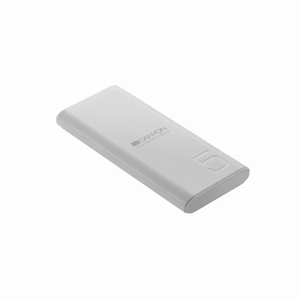 Външна батерия Canyon PB-53, 5000 mAh, Бяла - CNE-CPB05W