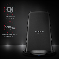 Безжично зарядно AXAGON WDC-S10D, dual coil, Qi 5/7.5/10W