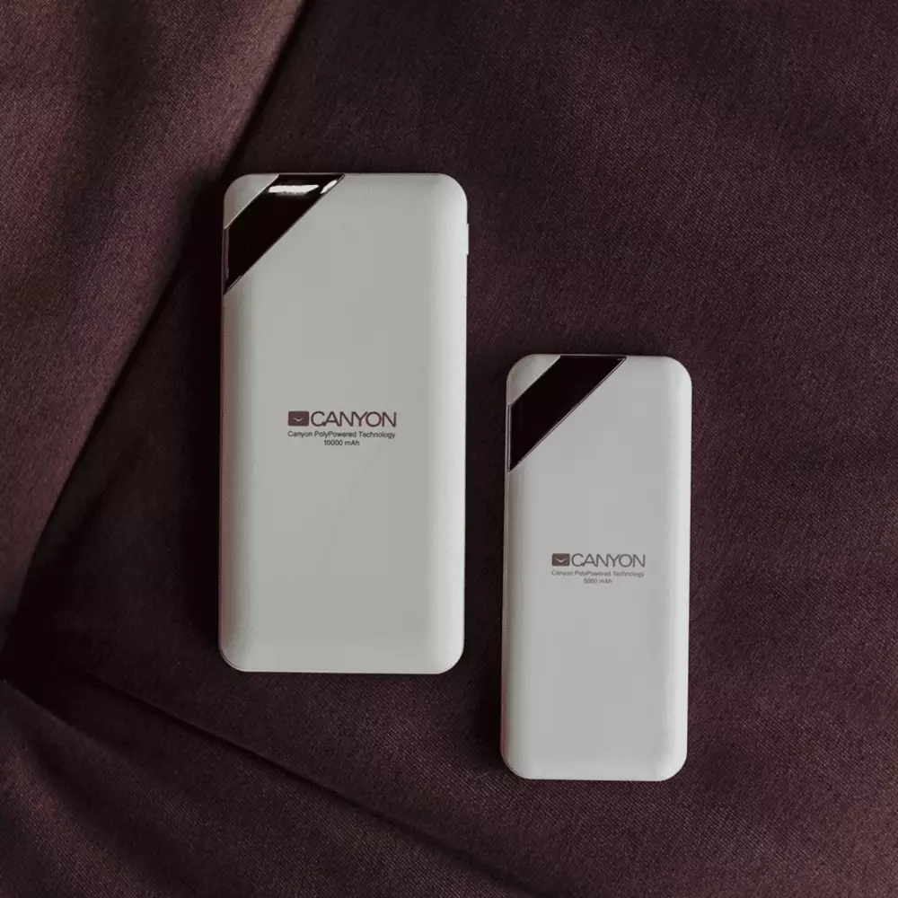 PowerBank Canyon PB-54, 5000 mAh, Бяла - CNE-CPBP5W