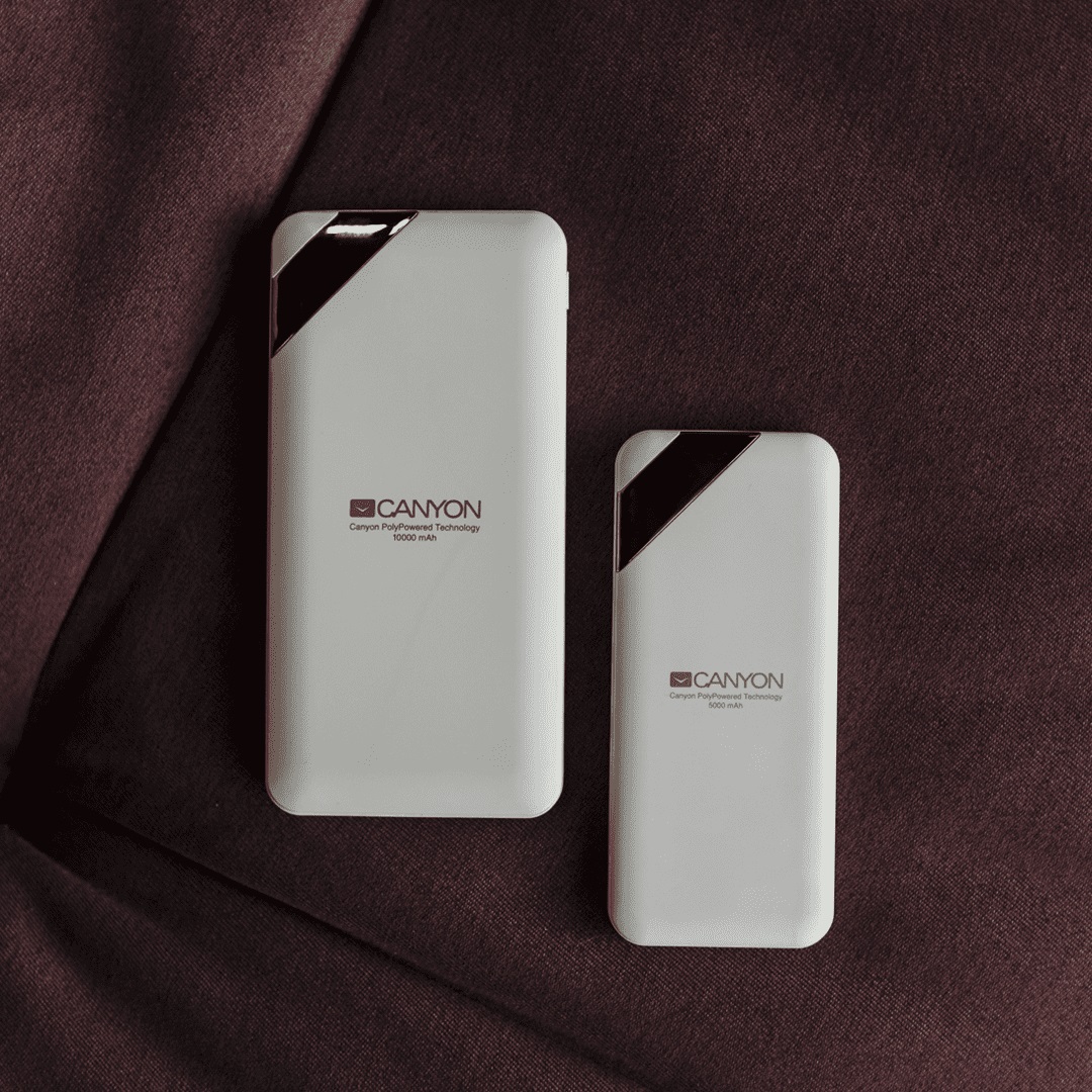 PowerBank Canyon PB-54, 5000 mAh, Бяла - CNE-CPBP5W