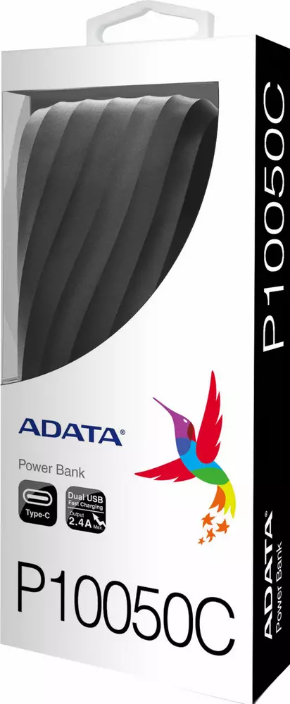 Външна батерия ADATA P10050C, черна - AP10050C-USBC-CBK