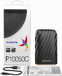 Външна батерия ADATA P10050C, черна - AP10050C-USBC-CBK