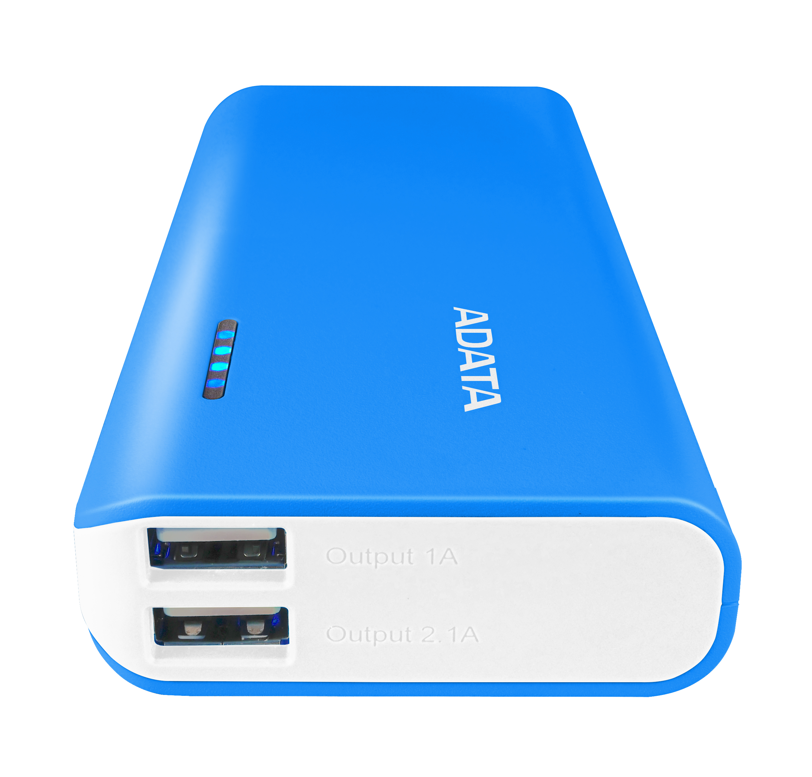Външна батерия ADATA PT100, 10 000 mAh, синя - 	APT100-10000M-5V-CBLWH