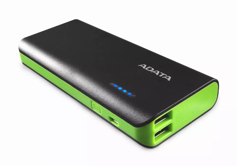 Външна батерия ADATA PT100, 10 000 mAh, Черна - APT100-10000M-5V-CBKGR
