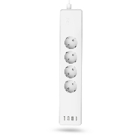 Смарт разклонител HAMA 4-way, 4 гнезда, WLAN 2.4Ghz, 4 портов USB хъб, Бял
