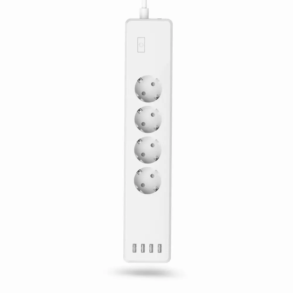 Смарт разклонител HAMA 4-way, 4 гнезда, WLAN 2.4Ghz, 4 портов USB хъб, Бял