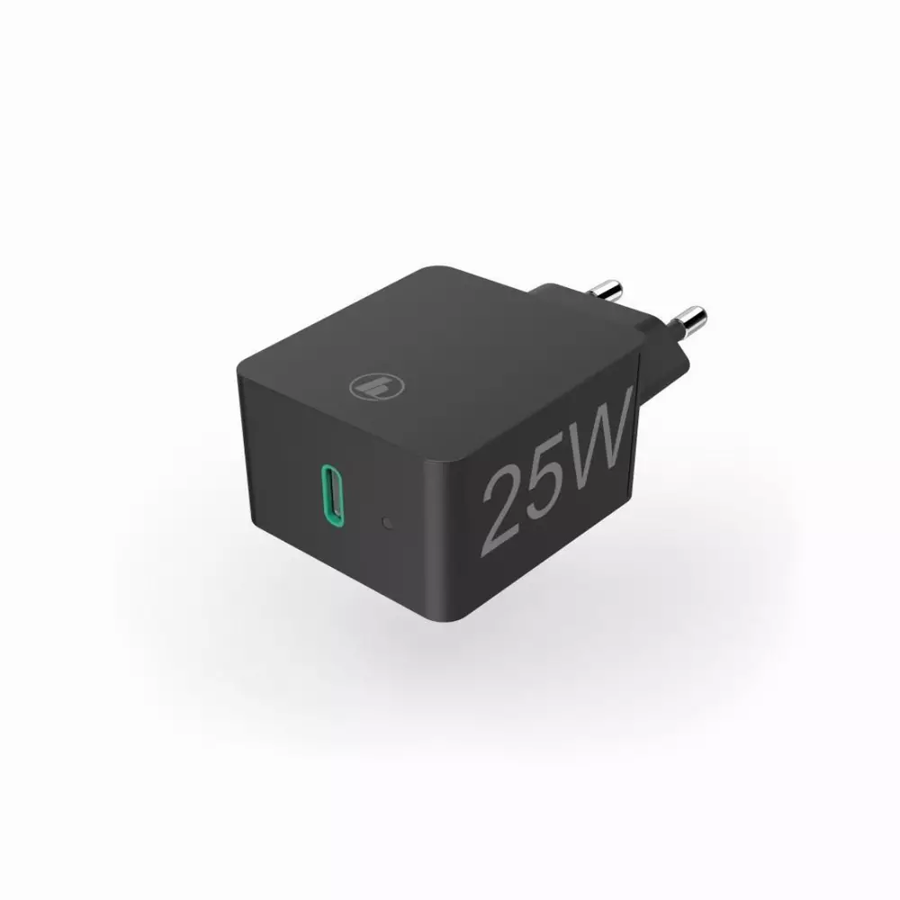 Мрежово зарядно HAMA 220V Power Delivery (PD), Qualcomm,USB-C, 25W, Черен