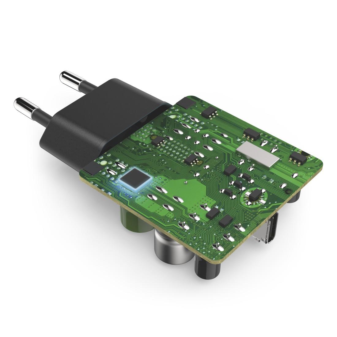 Мрежово зарядно HAMA 220V Power Delivery (PD), Qualcomm,USB-C, 25W, Черен