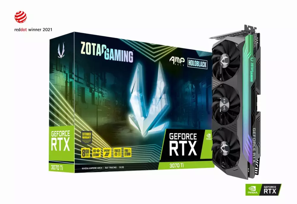 Видео карта ZOTAC GAMING GeForce RTX 3070 Ti AMP HOLO LHR 8GB