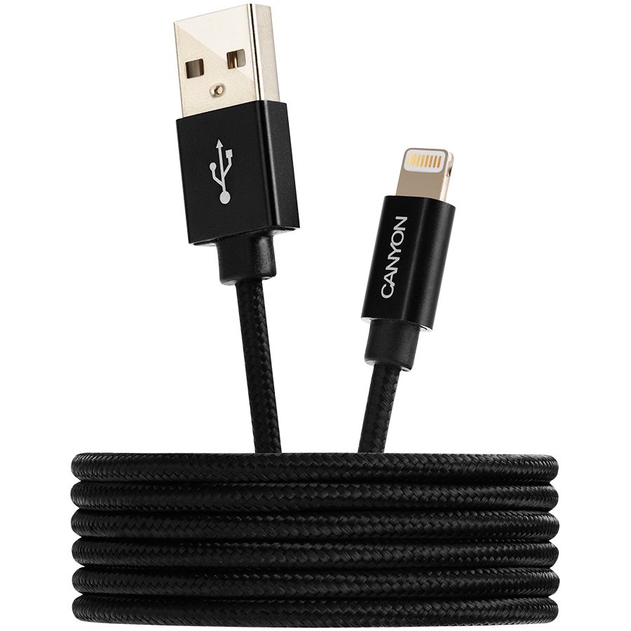 Кабел USB CANYON CNS-MFIC3B, USB to lightning, Apple certified