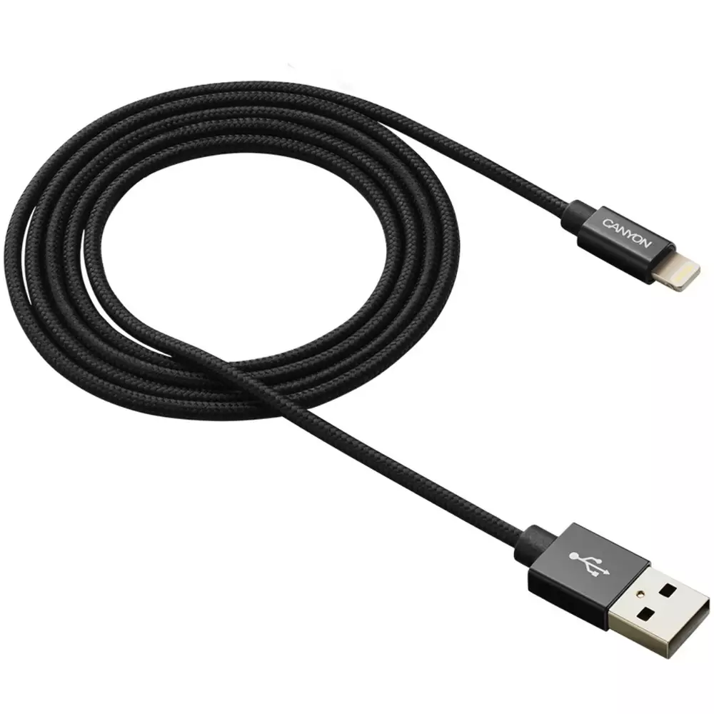 Кабел USB CANYON CNS-MFIC3B, USB to lightning, Apple certified