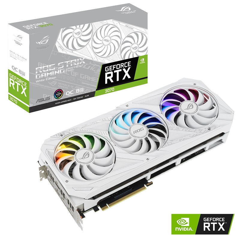 Видео карта ASUS ROG Strix GeForce RTX 3070 White Edition 8GB