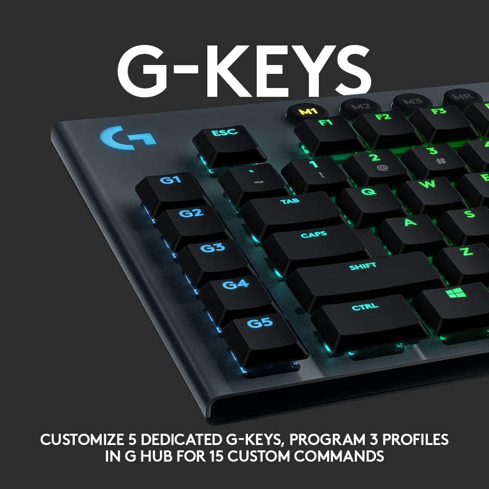 Безжична геймърска механична клавиатура Logitech G915 Lightspeed RGB, GL Tactile Switch