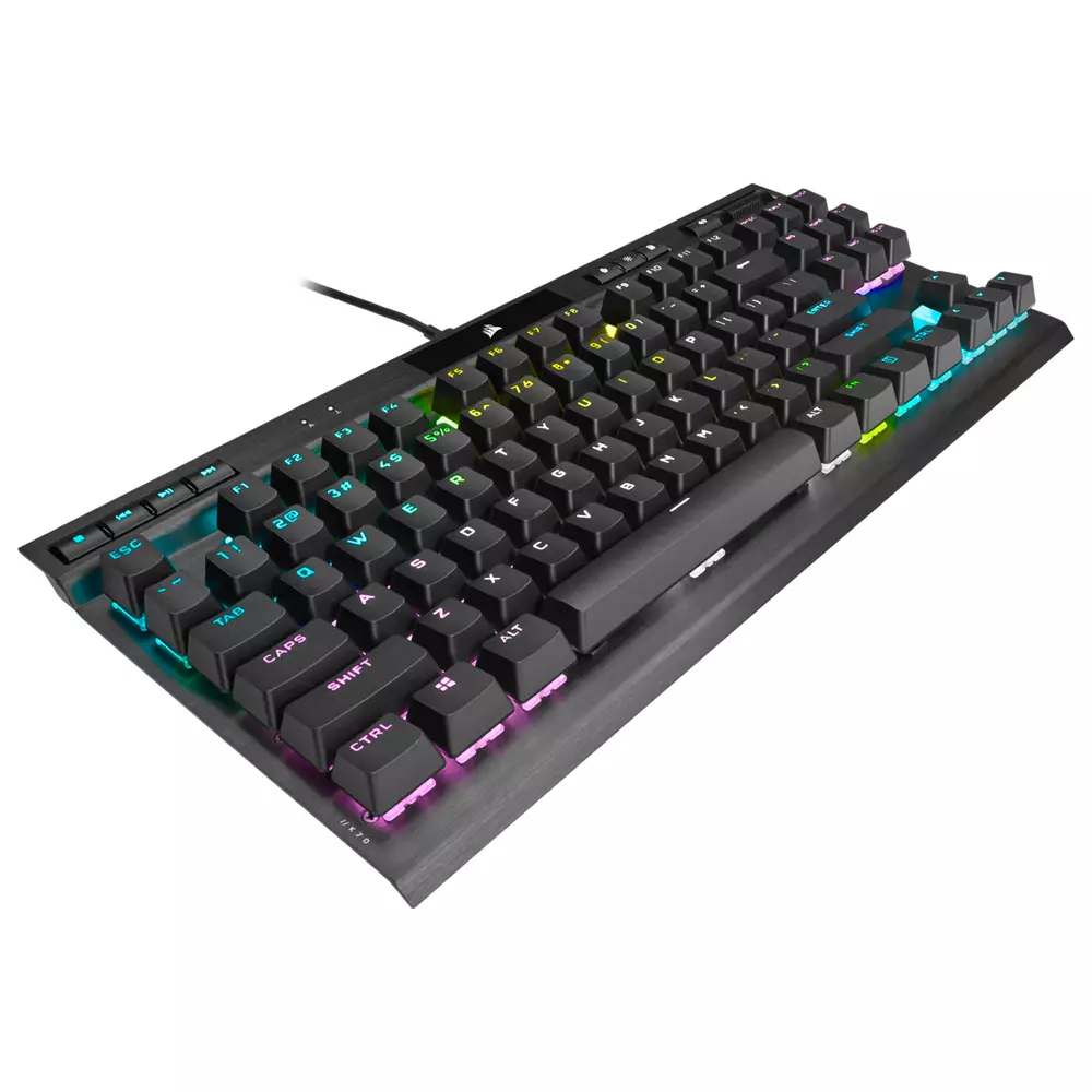 Геймърска клавиатура Corsair K70 TKL RGB, черен - CH-9119010-NA