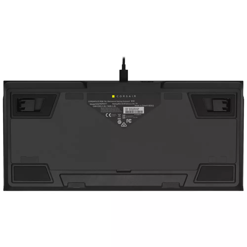 Геймърска клавиатура Corsair K70 TKL RGB, черен - CH-9119010-NA