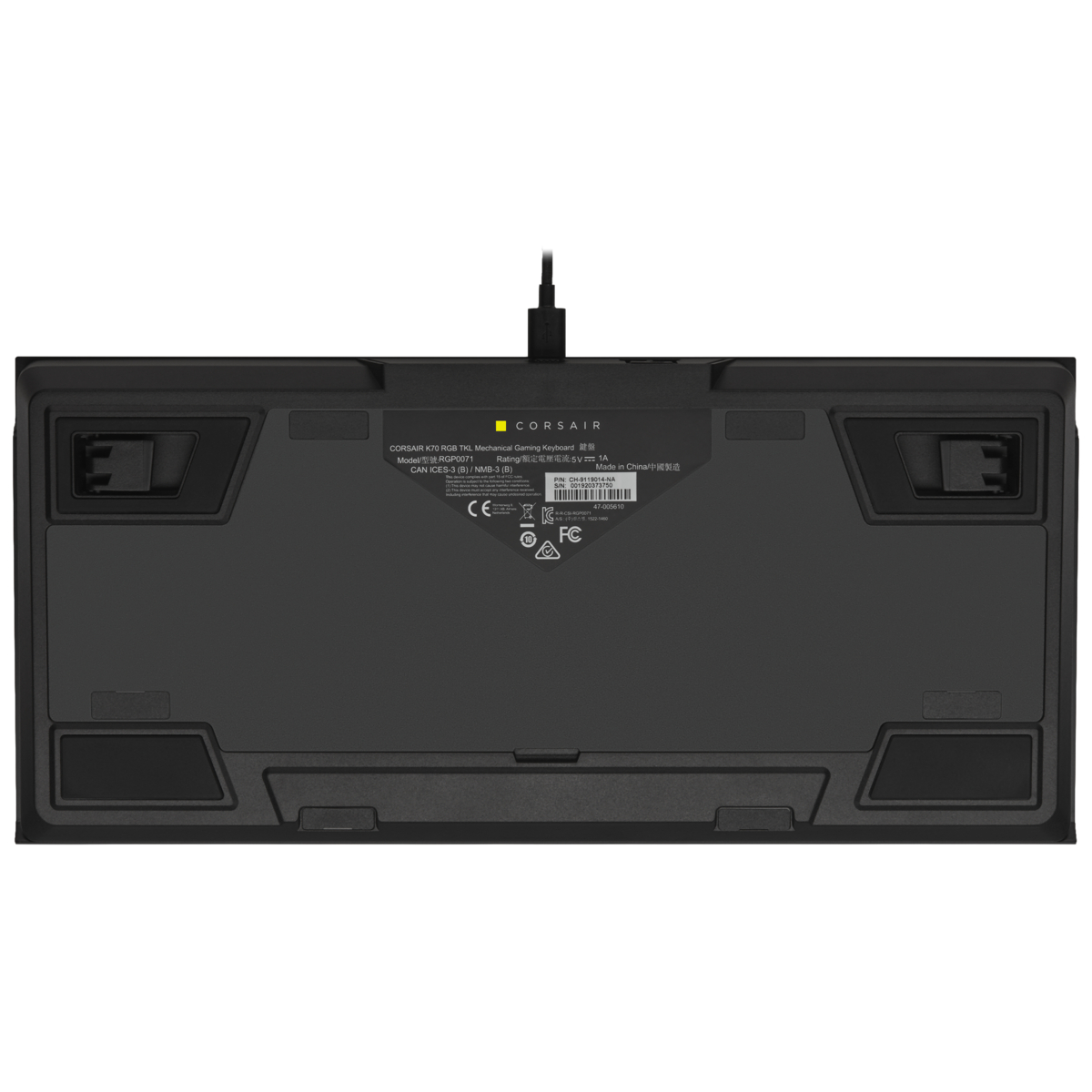 Геймърска клавиатура Corsair K70 TKL RGB, черен - CH-9119010-NA