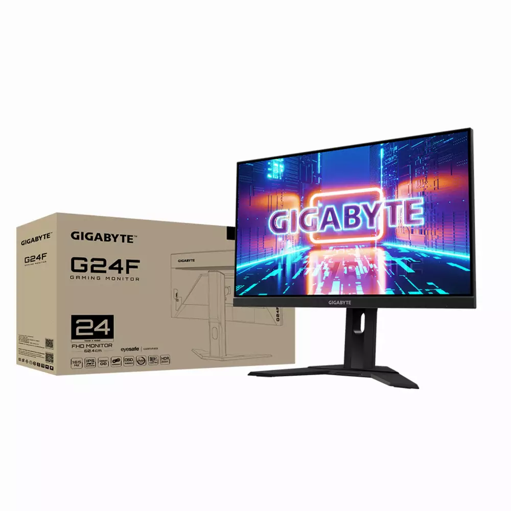 Монитор Gigabyte 23.8" G24F-EK, IPS FHD 1920x1080, 165Hz, 1ms, HDR. AMD FreeSync Premium