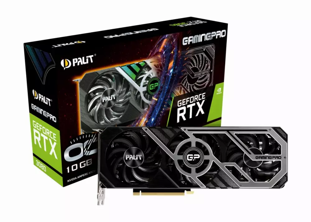 Видео карта PALIT GeForce RTX 3080 GamingPro 10GB OC LHR