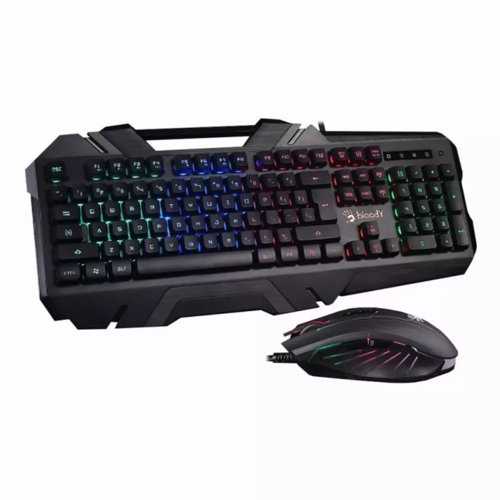 Геймърска клавиатура и мишка A4tech Bloody Illuminate B2500, Подсветка, Черна