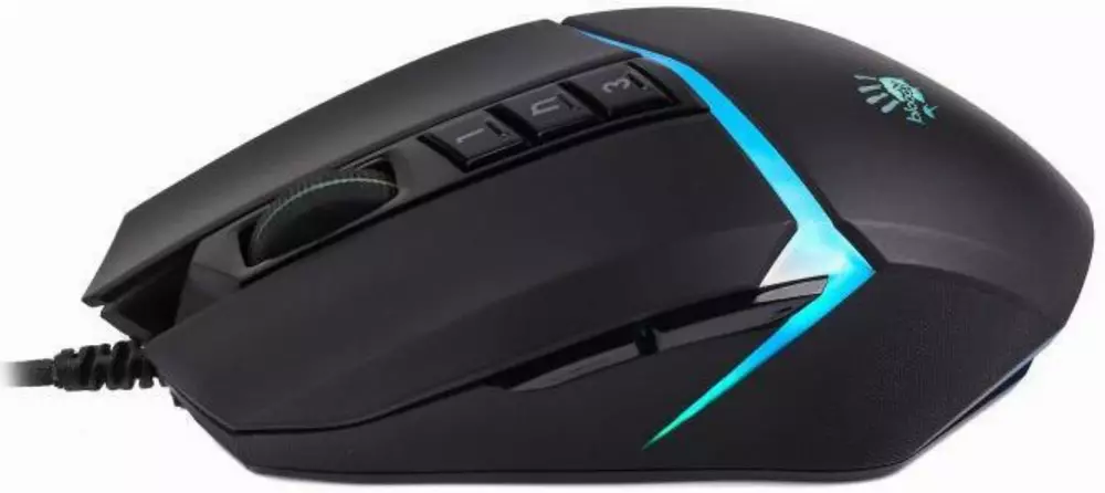 Геймърска мишка А4 Bloody W60 Max Stone, Оптична, Жична, USB, RGB, 10000cpi, 8бутона, Черен - W60-STONE