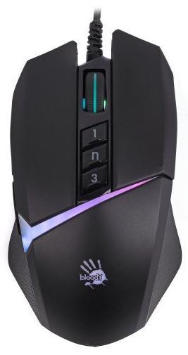 Геймърска мишка А4 Bloody W60 Max Stone, Оптична, Жична, USB, RGB, 10000cpi, 8бутона, Черен - W60-STONE