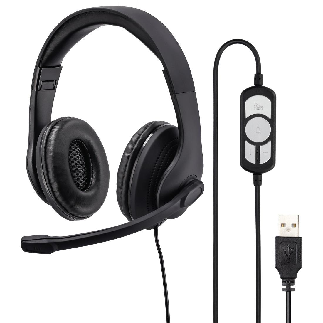 Уеб камера + слушалки Hama 139999, Камера C-400 FullHD и слушалки с микрофон HS-USB300, USB