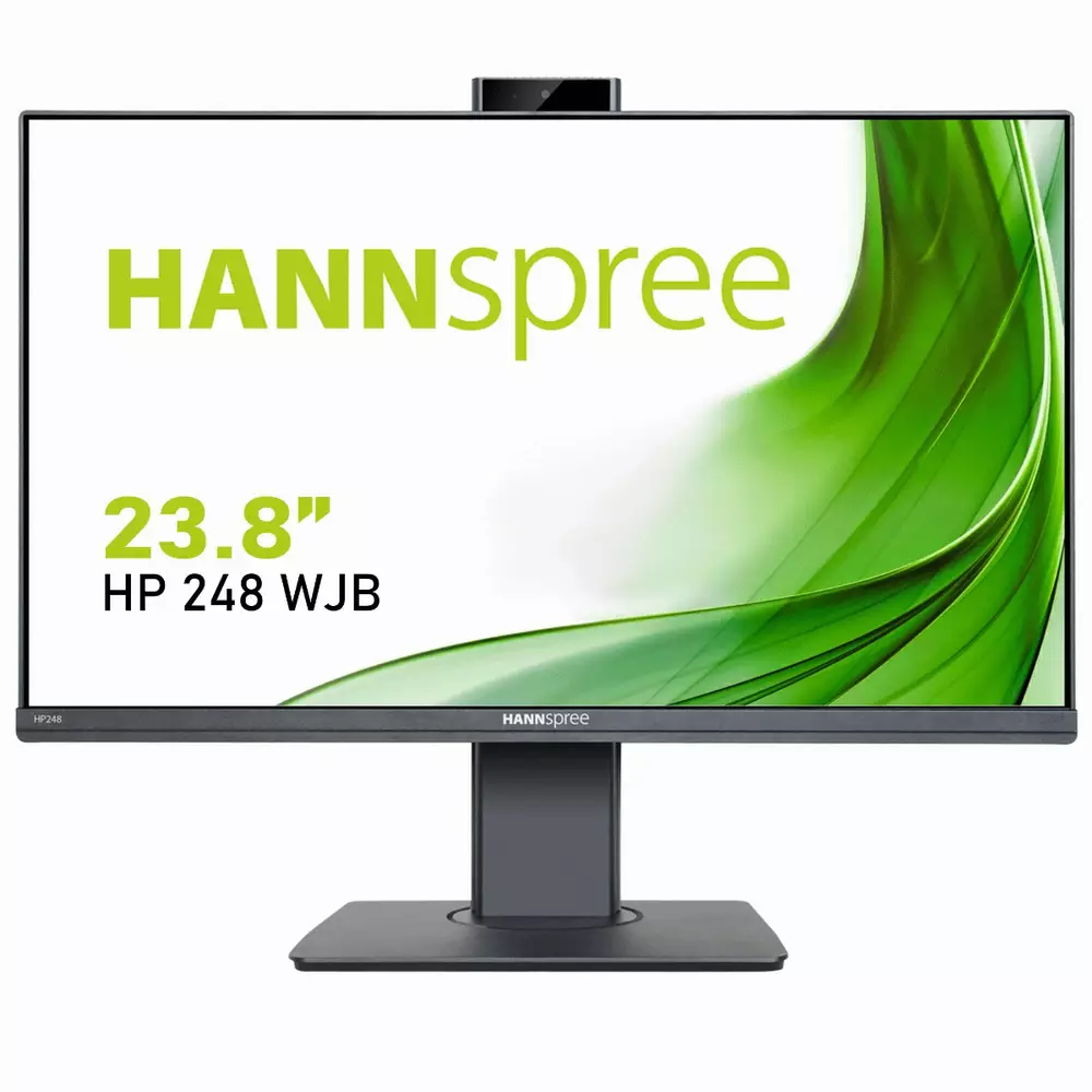 Монитор HANNSPREE HP248WJB, 23.8" FHD 1920x1080, Уеб камера 5Mp и микрофон, USB 3.0 HUB