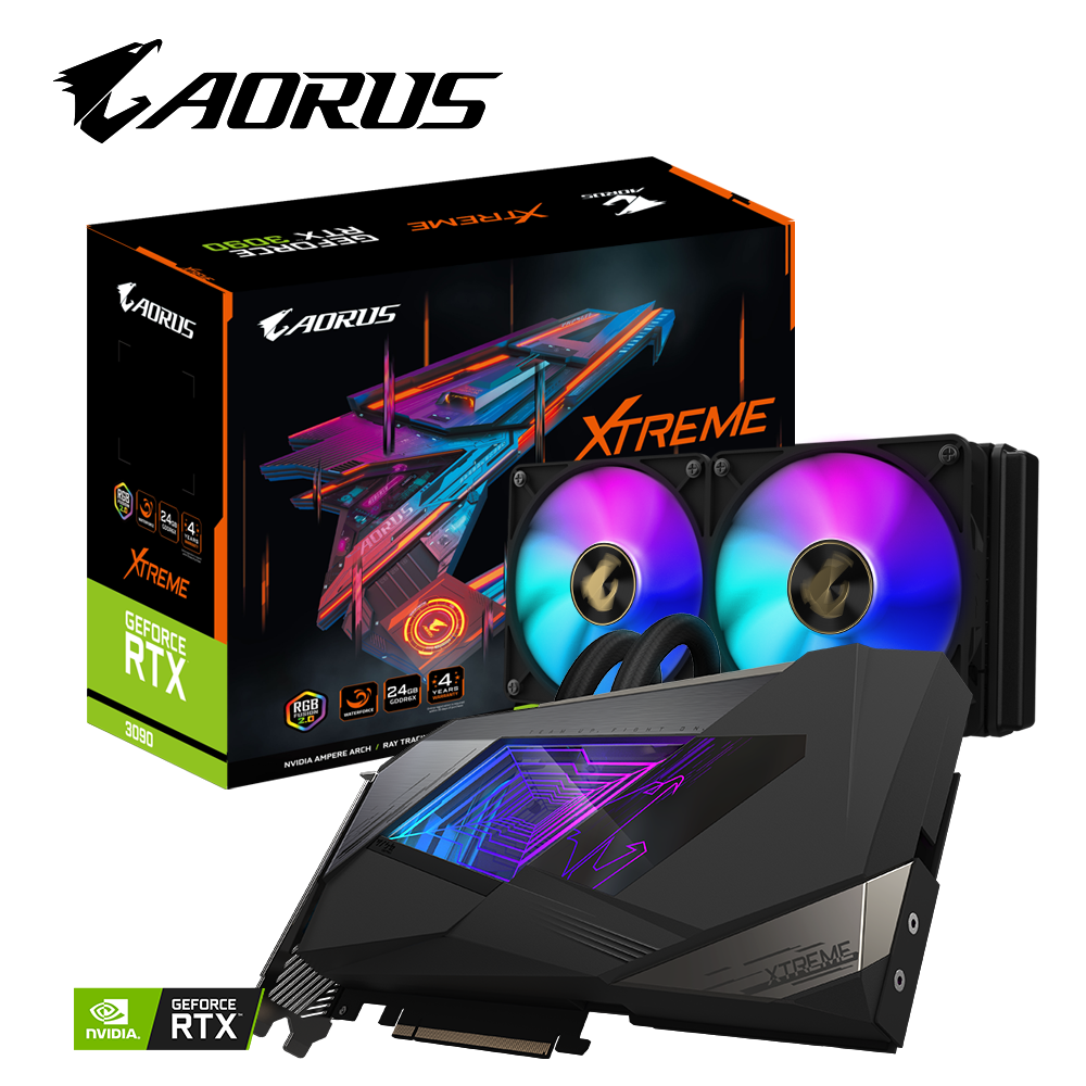 Видео карта GIGABYTE GeForce RTX 3090 AORUS XTREME WATERFORCE 24GB