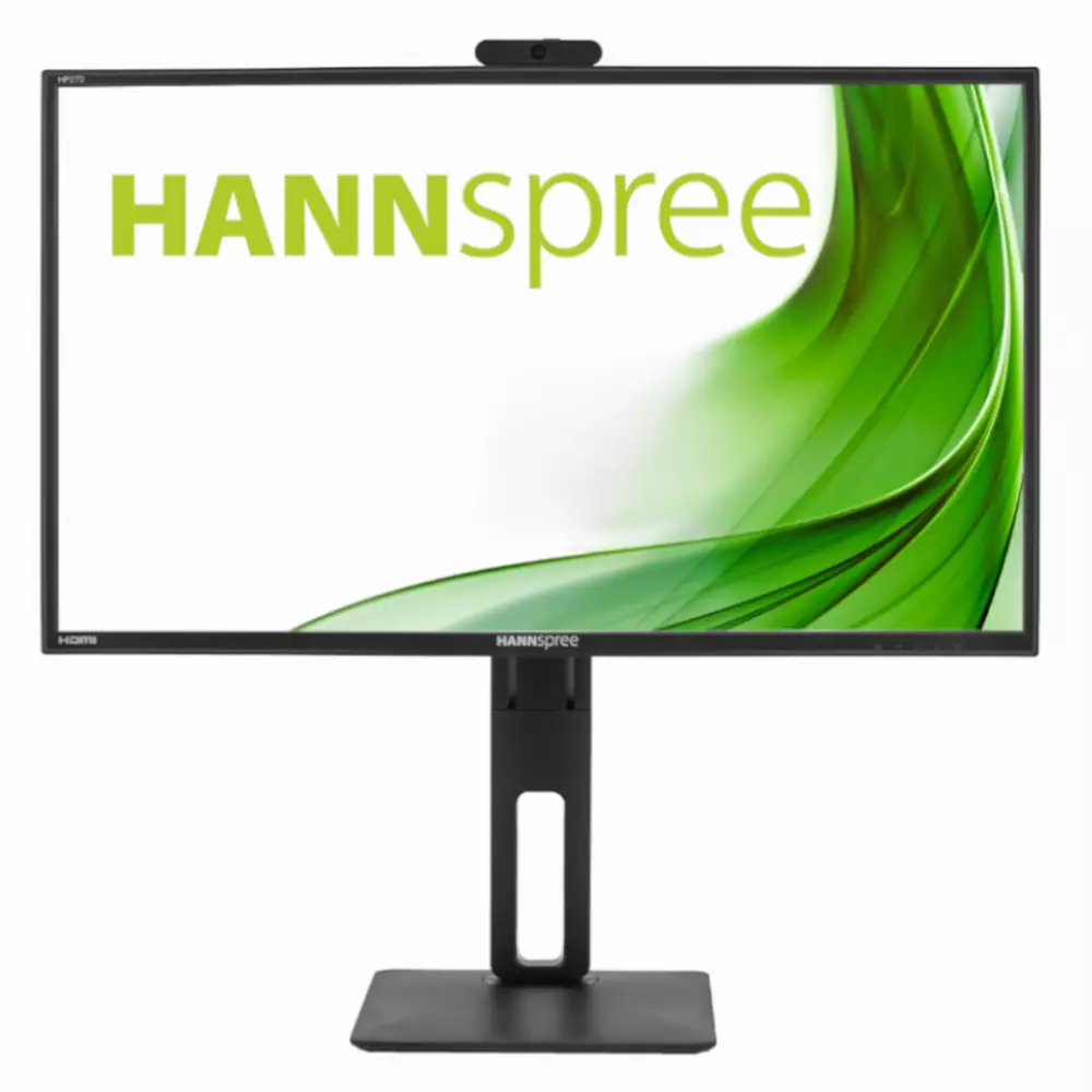 Монитор HANNSPREE HP248WJB, 27 inch, Wide, Full HD, 5 mpix вградена камера, D-Sub, HDMI, DP, Черен