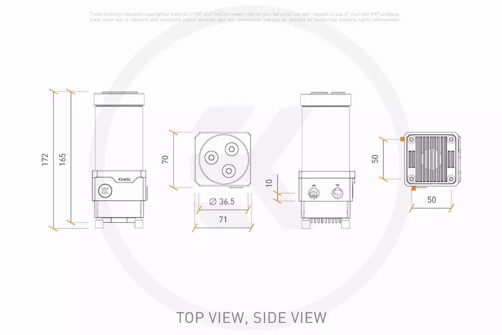 Помпа с резервоар EK-Quantum Kinetic TBE 160 DDC PWM D-RGB - Plexi