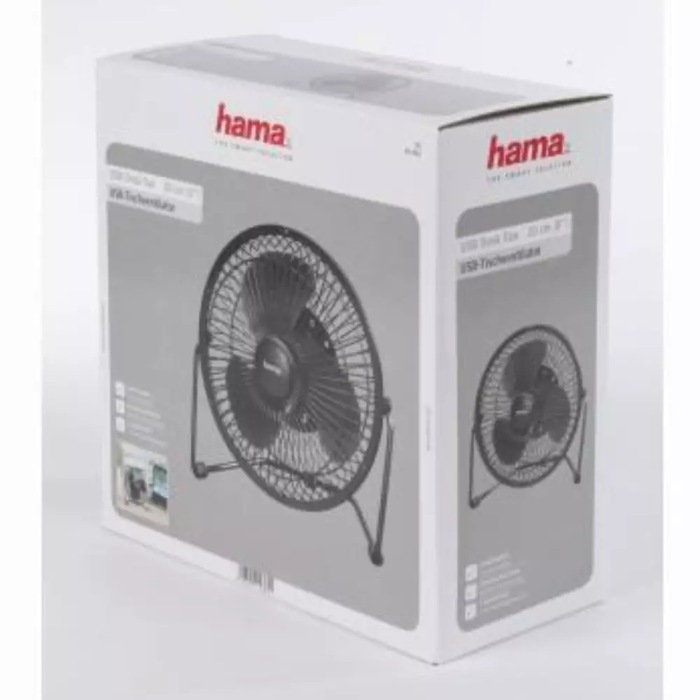 Вентилатор за лаптоп HAMA Metal, USB, 20 cm (8"), XXL, 2 скорости, Черен