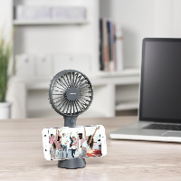 Преносим вентилатор HAMA 12365, USB LED, Акумулатор, Сив
