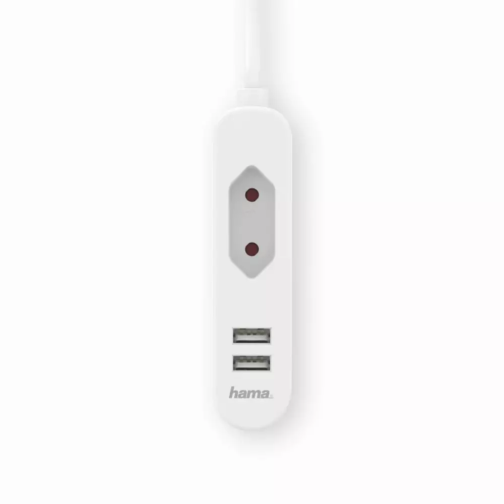Мрежово зарядно HAMA 133751, 220V, 2 x USB, 2.4 A, Euro Socket, Бял
