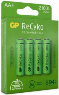 Акумулаторна Батерия GP R6 AA 2100mAh RECYKO 210AAHCE-EB4 NiMH 4 бр. в опаковка GP
