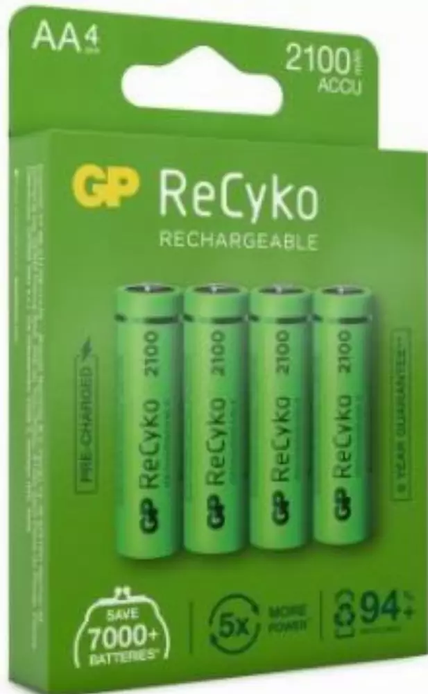 Rechargeable Battery GP R6 AA 2100mAh RECYKO 210AAHCE-EB4 NiMH 4 pcs. in pack GP