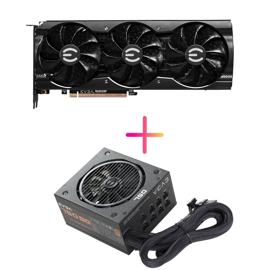 Комбо видео карта + захранване EVGA GeForce RTX 3070 XC3 ULTRA GAMING - 08G-P5-3755-KR + EVGA 750 BQ 80+ BRONZE 750W - 110-BQ-0750-V1