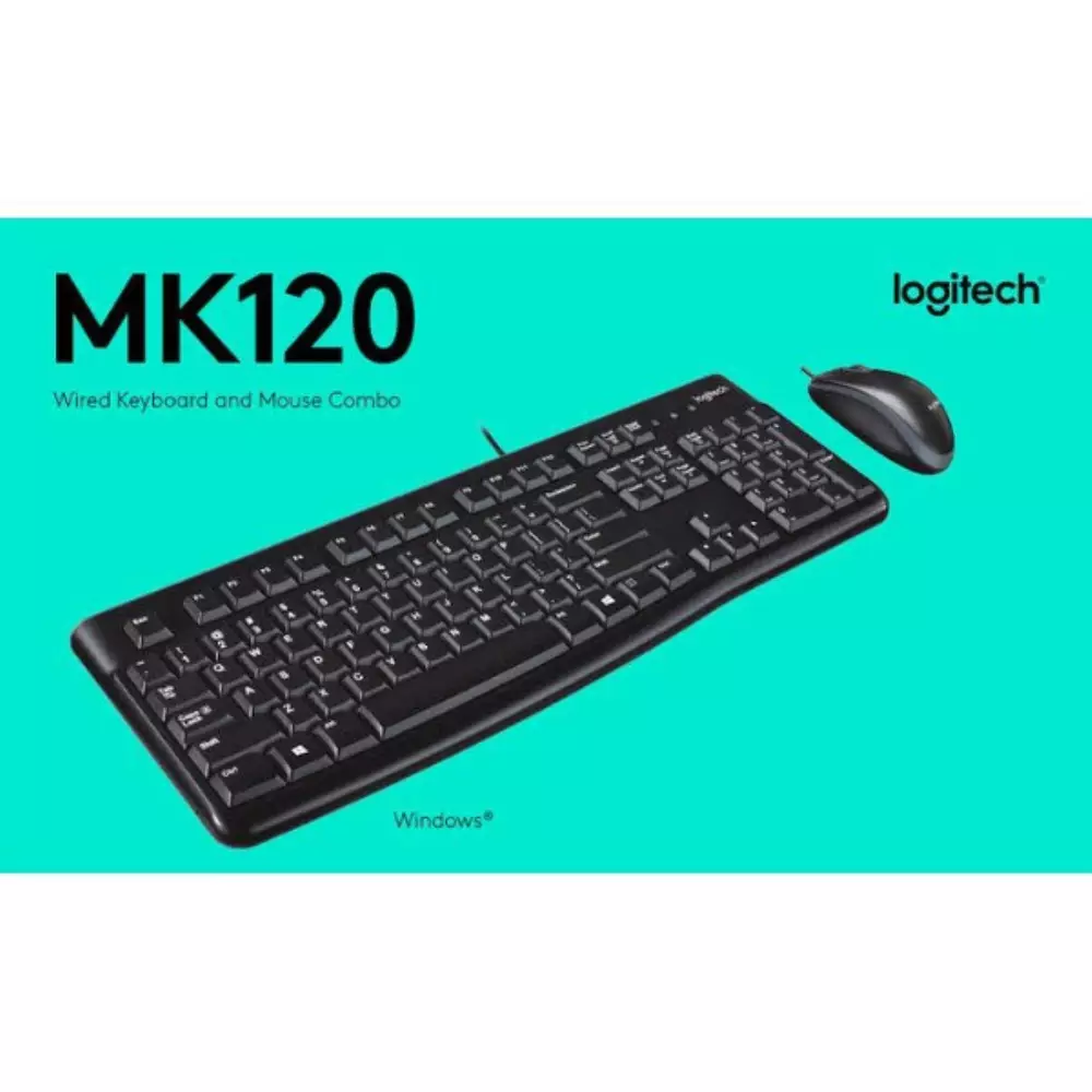 Клавиатура + мишка Logitech MK120 Corded Desktop Black US/BG - 920-002535