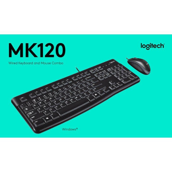 Клавиатура + мишка Logitech MK120 Corded Desktop Black US/BG - 920-002535