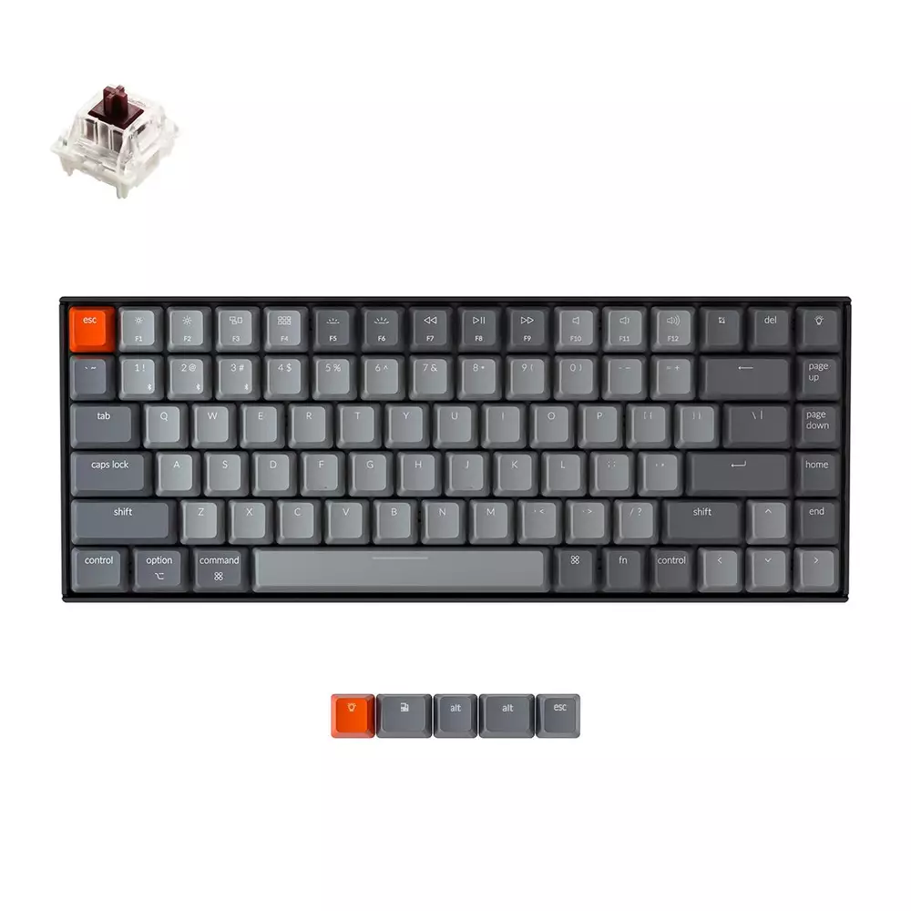 Gaming Μηχανικό πληκτρολόγιο Keychron K2 Hot-Swappable Compact Gateron Brown Switch White LED Gateron Brown Switch ABS