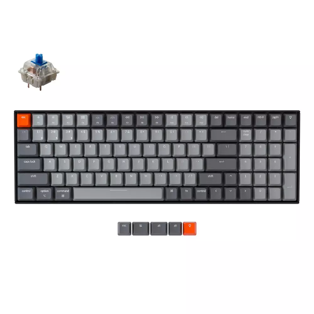Геймърска Механична клавиатура Keychron K4 Hot-Swappable Full-Size Gateron Blue Switch White LED Gateron Blue Switch ABS