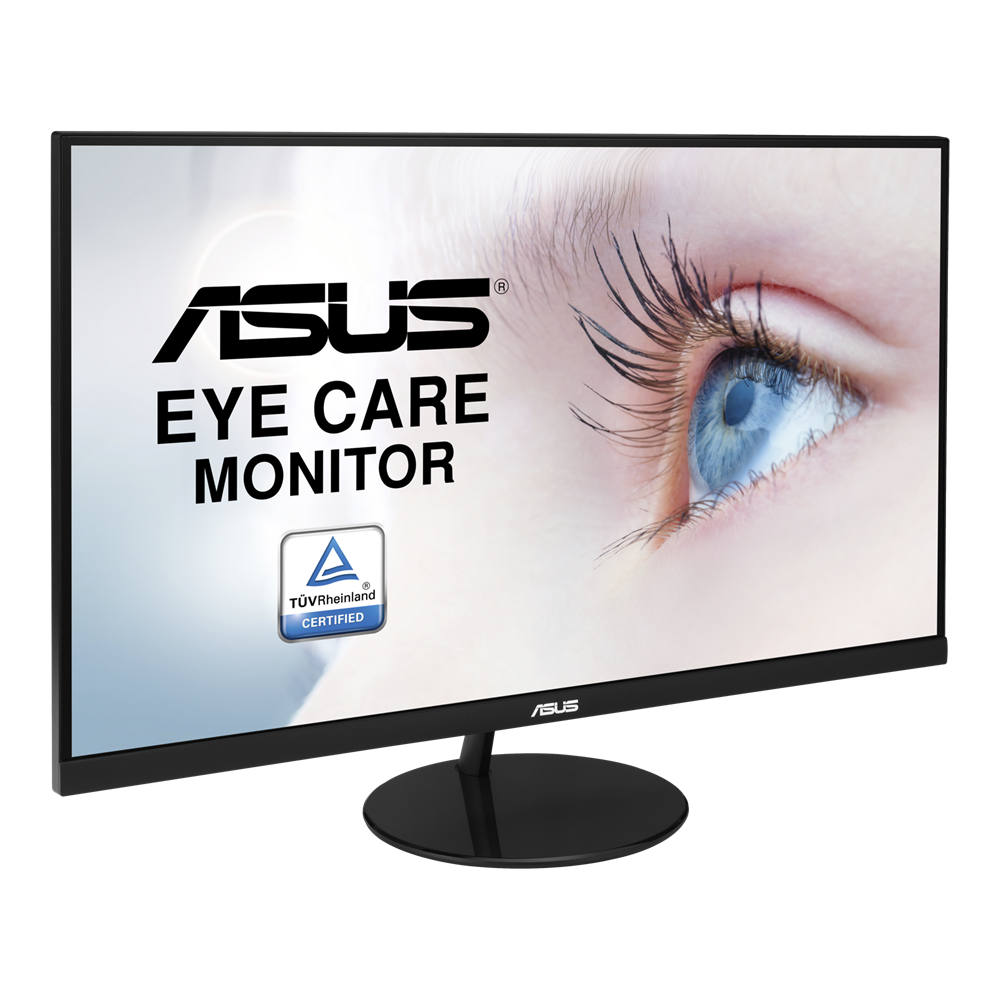 ASUS VL249HE Monitor, 23.8", IPS, 75Hz, 1920x1080, Eye Care, Adaptive-Sync/FreeSync™, Frameless, Slim, Wall Mountable, Flicker Free, Blue Light Filter